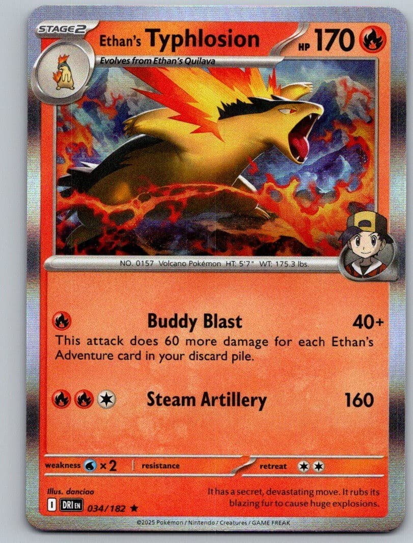 Pokemon TCG Destined Rivals - Ethan's Typhlosion 34/182 Holo Rare