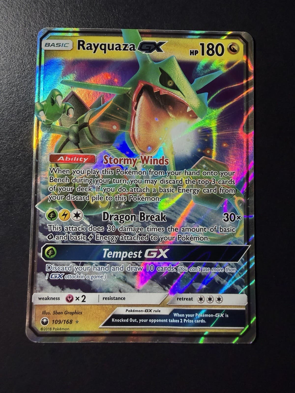 Rayquaza GX 109/168 Holo GX Rare Celestial Storm Pokemon Cards MP