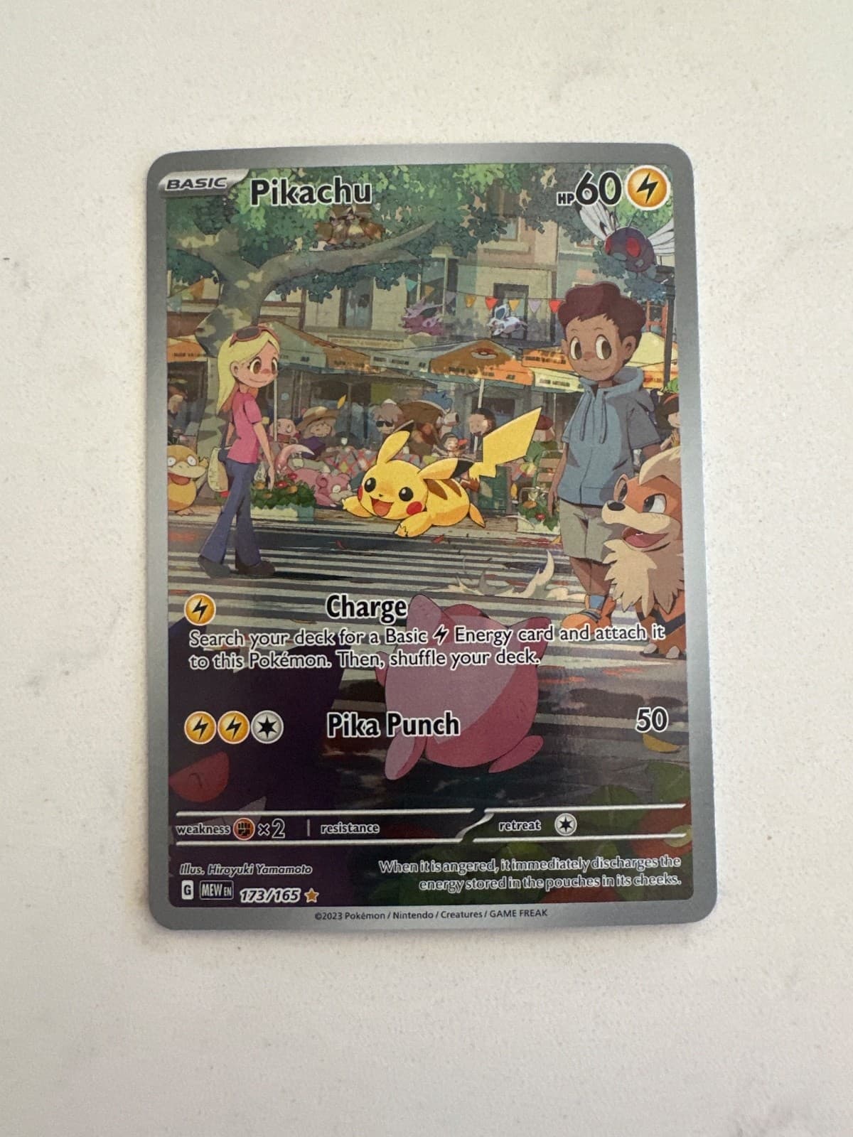 Pikachu 173/165 Pokemon 151 Illustration Rare IR Holo NM
