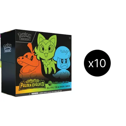 Paldea Evolved Pokemon Center Elite Trainer Box (Exclusive) Case — sealed Pokémon TCG product