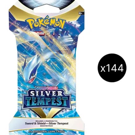 Silver Tempest Sleeved Booster Pack Case — sealed Pokémon TCG product