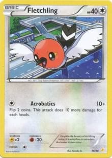 Fletchling — XY Trainer Kit: Pikachu Libre & Suicune 16 Pokémon card