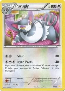Purugly (19) — XY Trainer Kit: Pikachu Libre & Suicune 19 Pokémon card