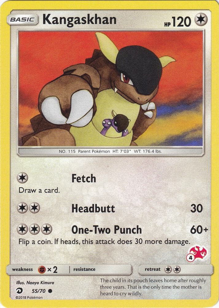 Kangaskhan - 55/70 (#4 Charizard Stamped) — Battle Academy 55 Pokémon card
