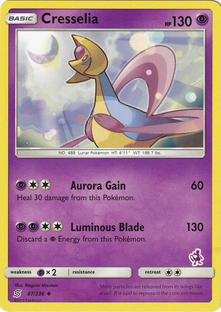 Cresselia - 87/236 (Mewtwo Stamped) — Battle Academy 87 Pokémon card