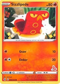 Sizzlipede - 046/264 (#1 Cinderace Stamped) — Battle Academy 2022 46