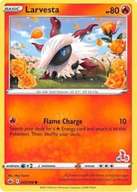 Larvesta - 023/198 (#19 Cinderace Stamped) — Battle Academy 2022 23