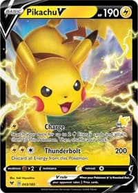 Pikachu V - 043/185 (#60 Pikachu Stamped) — Battle Academy 2022 43