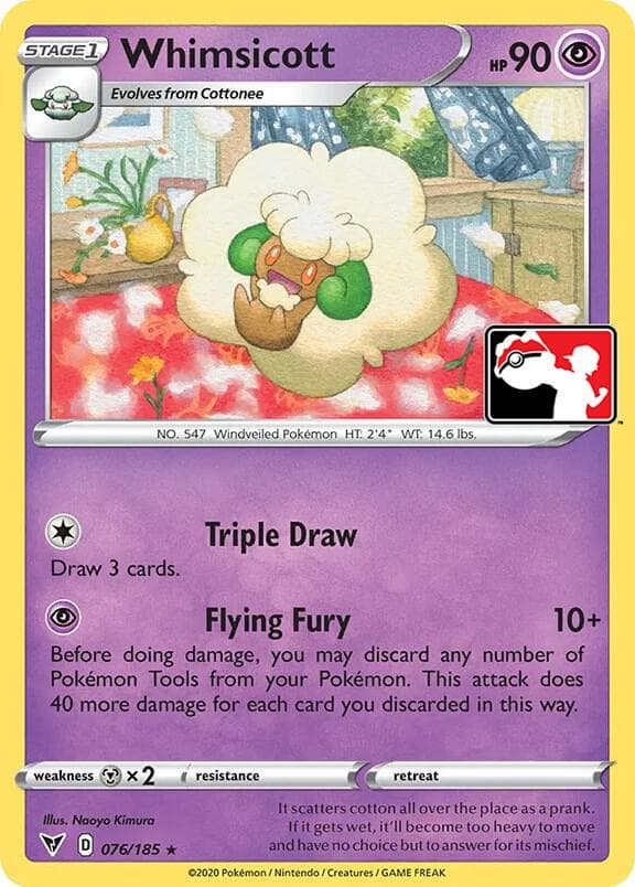Whimsicott — Prize Pack Series Cards 76 Pokémon card
