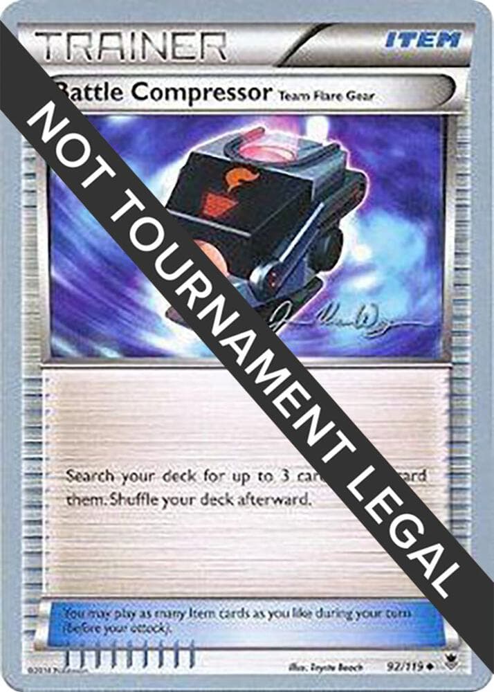 Battle Compressor (Team Flare Gear) - 2015 (Jacob Van Wagner) — World Championship Decks 92 Pokémon card