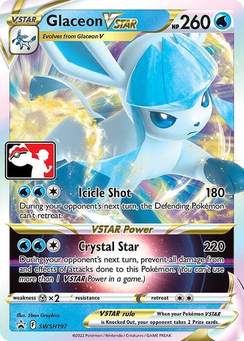 Glaceon VSTAR - SWSH197 — Prize Pack Series Cards SWSH197 Pokémon card