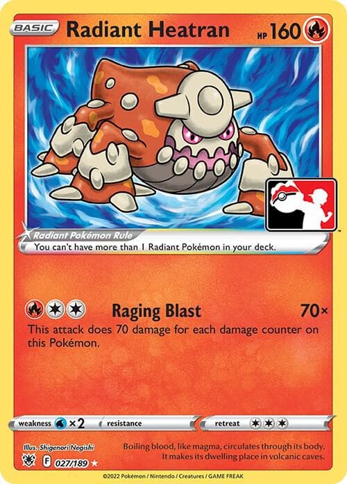 Radiant Heatran — Prize Pack Series Cards 27 Pokémon card