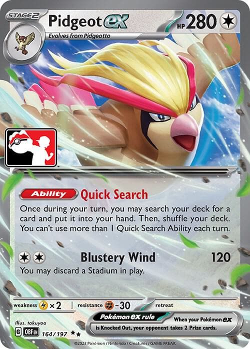 Pidgeot ex — Prize Pack Series Cards 164 Pokémon card