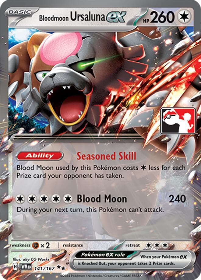 Bloodmoon Ursaluna ex — Prize Pack Series Cards 141 Pokémon card