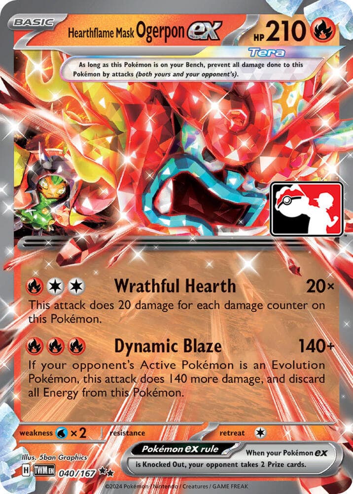 Hearthflame Mask Ogerpon ex — Prize Pack Series Cards 40 Pokémon card