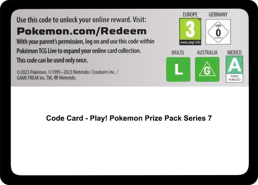 Code Card - Play! Pokemon Prize Pack Series Seven — Prize Pack Series Cards p650753 Pokémon card