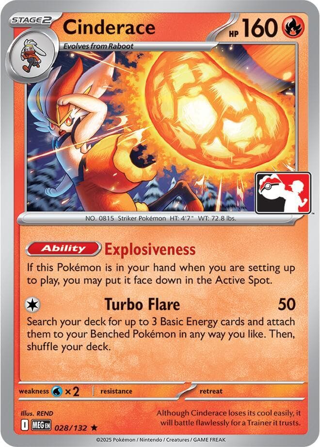 Cinderace — Prize Pack Series Cards 28 Pokémon card
