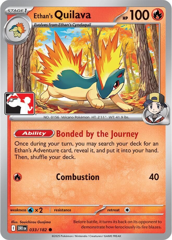 Ethan's Quilava — Prize Pack Series Cards 33 Pokémon card
