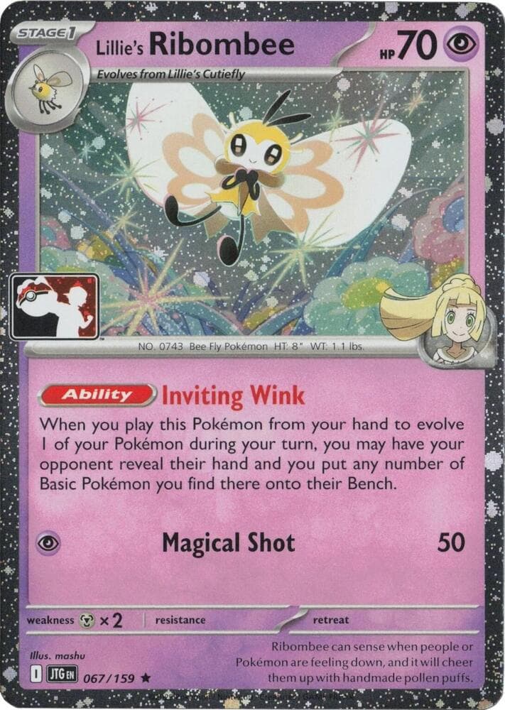 Lillie's Ribombee - 067/159 (Cosmos Holo) — Prize Pack Series Cards 67 Pokémon card