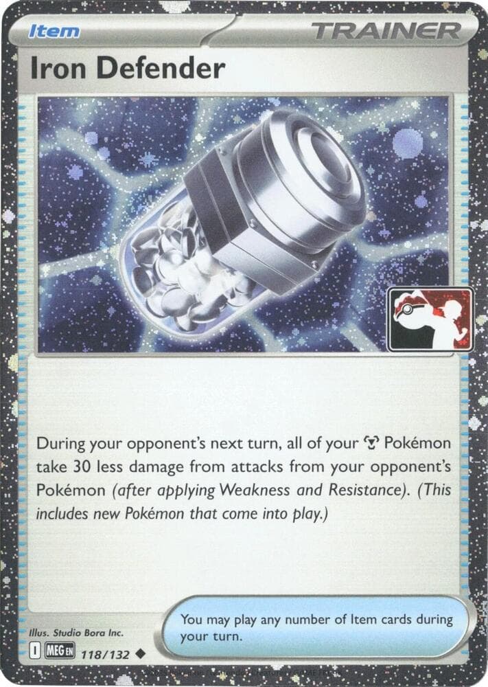 Iron Defender - 118/132 (Cosmos Holo) — Prize Pack Series Cards 118 Pokémon card