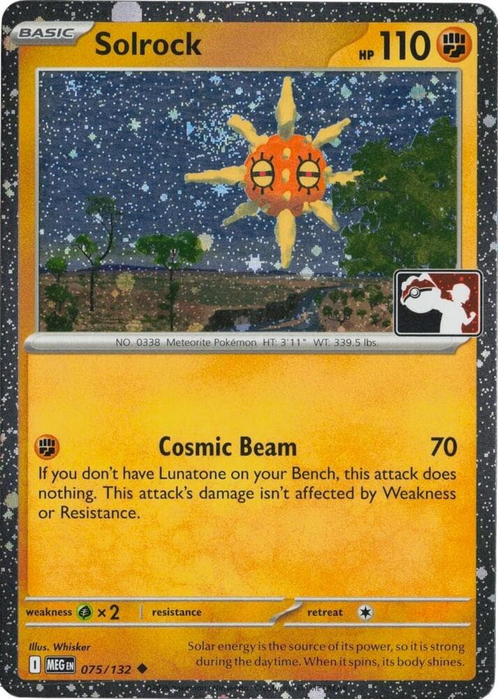 Solrock - 075/132 (Cosmos Holo) — Prize Pack Series Cards 75 Pokémon card