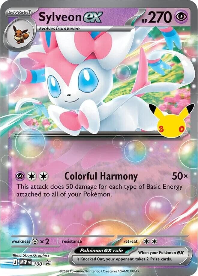Sylveon ex - 100 (30th Celebration) — Mega Evolution Promo 100 Pokémon card