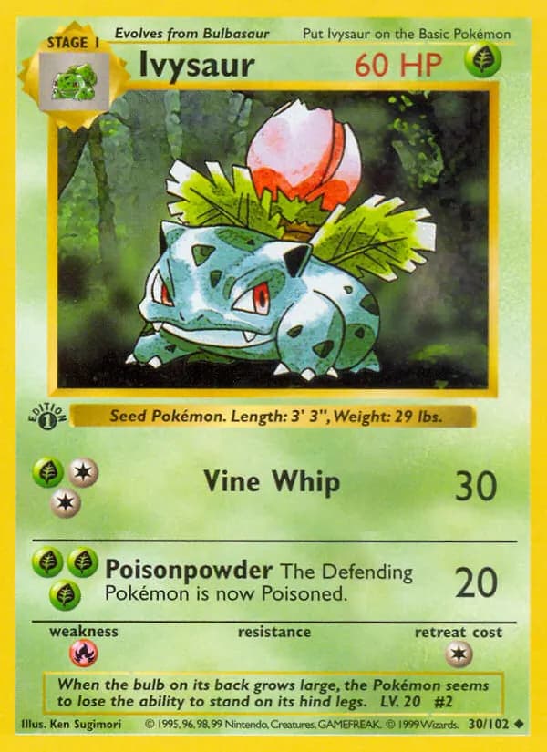 Ivysaur — Base 30 Pokémon card