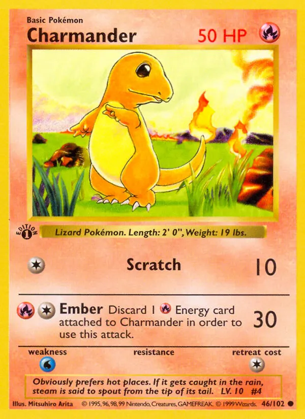 Charmander — Set Base 46 Italian Pokémon card