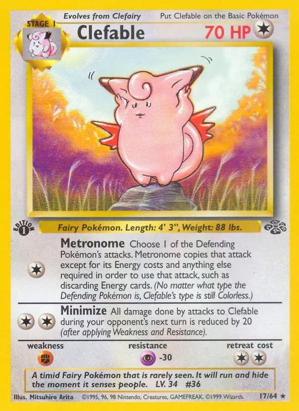 Clefable — Jungle 17 Pokémon card