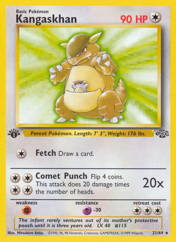 Kangaskhan — Jungle 21 Pokémon card