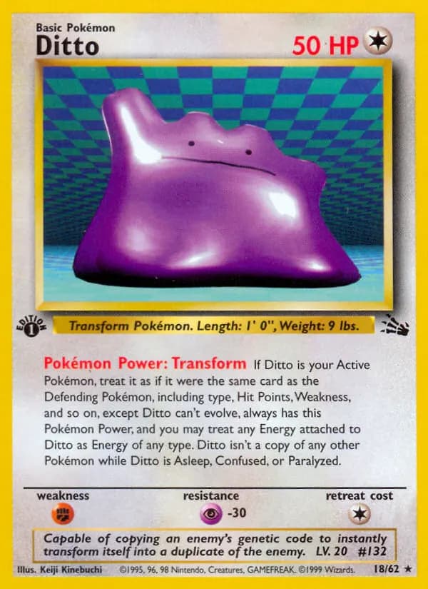 Ditto — Fossil 18 Pokémon card