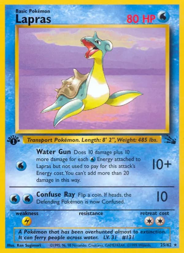 Lapras — Fossil 25 Pokémon card
