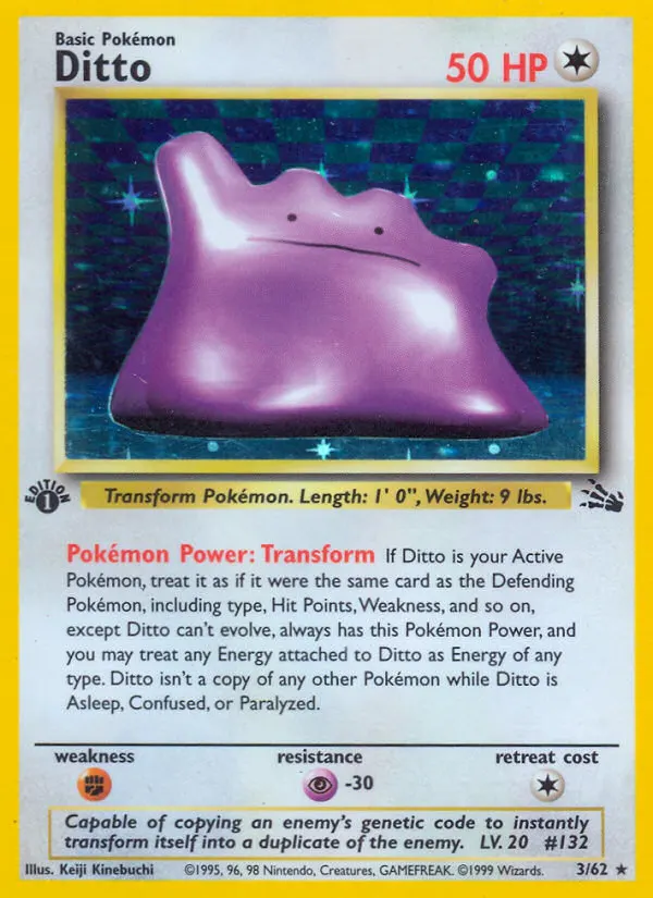 Ditto — Fossil 3 Pokémon card