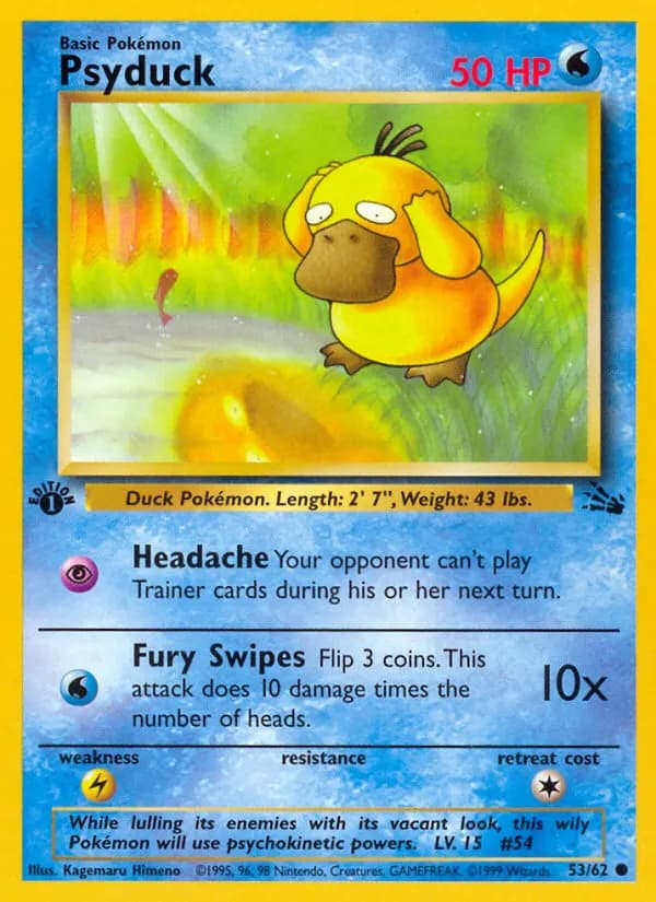 Psyduck — Fossil 53 Pokémon card