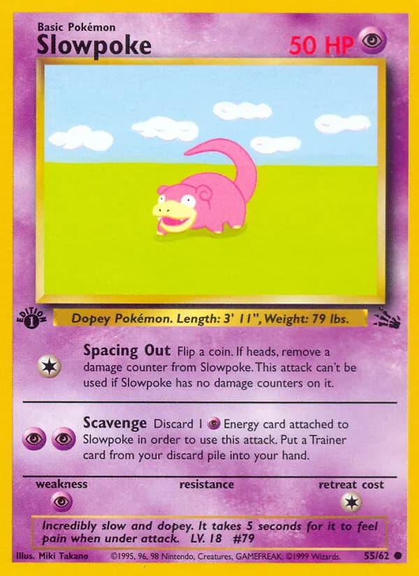 Slowpoke — Fossil 55 Pokémon card