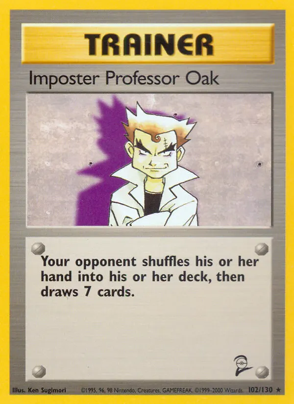 Imposter Professor Oak — Base Set 2 102 Pokémon card