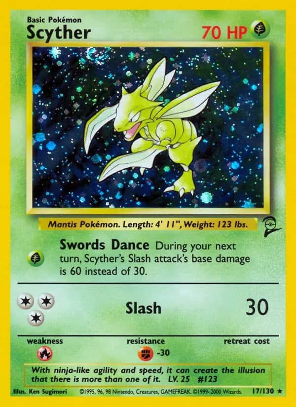 Scyther — Base Set 2 17 Pokémon card
