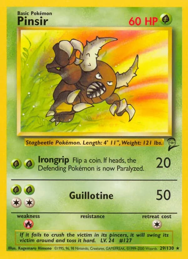 Pinsir — Base Set 2 29 Pokémon card