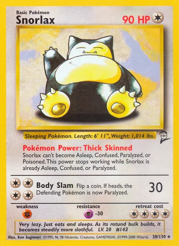 Snorlax — Base Set 2 30 Pokémon card