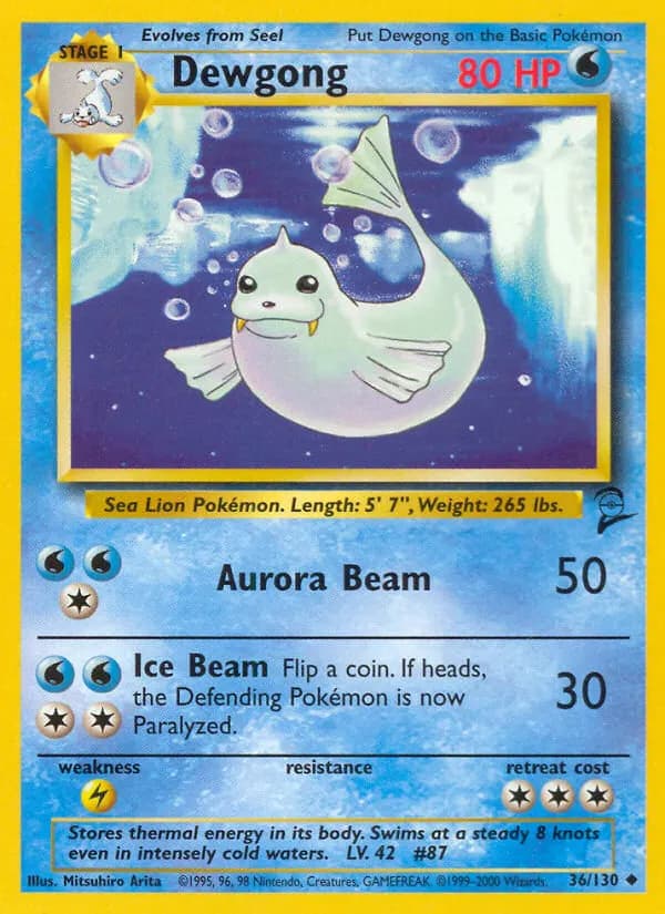 Dewgong — Base Set 2 36 Pokémon card