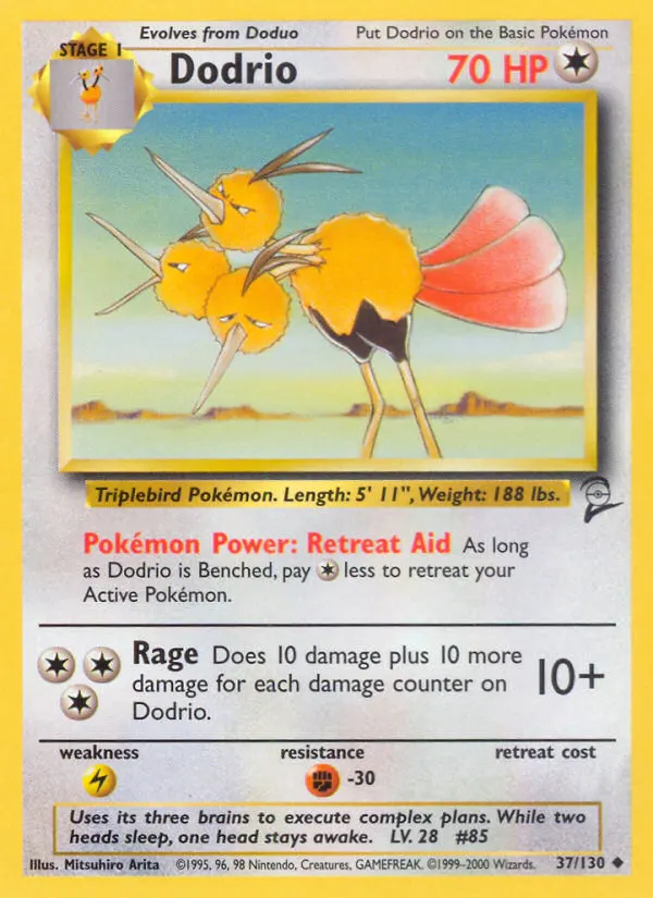 Dodrio — Base Set 2 37 Pokémon card