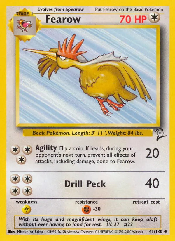 Fearow — Base Set 2 41 Pokémon card