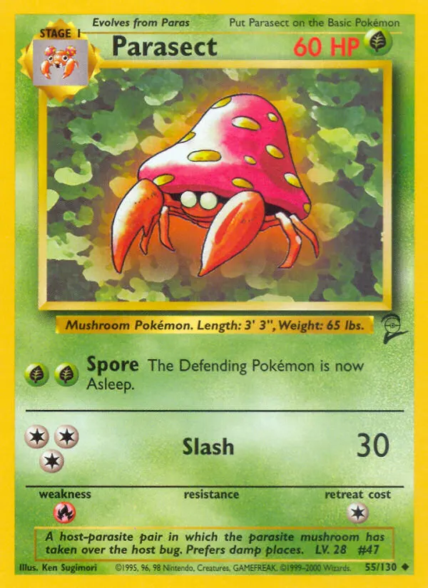 Parasect — Base Set 2 55 Pokémon card