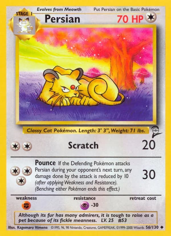 Persian — Base Set 2 56 Pokémon card