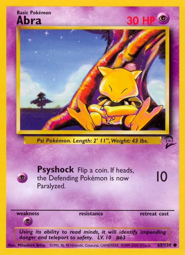 Abra — Base Set 2 65 Pokémon card