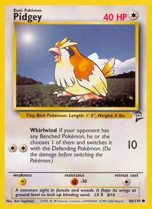 Pidgey — Base Set 2 86 Pokémon card