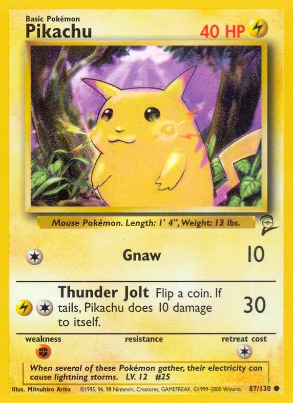 Pikachu — Base Set 2 87 Pokémon card