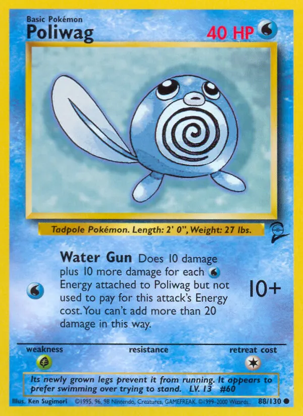 Poliwag — Base Set 2 88 Pokémon card