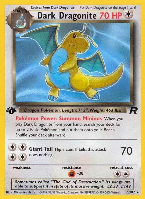 Dark Dragonite — Team Rocket 22 Pokémon card