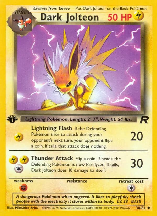 Dark Jolteon — Team Rocket 38 Pokémon card